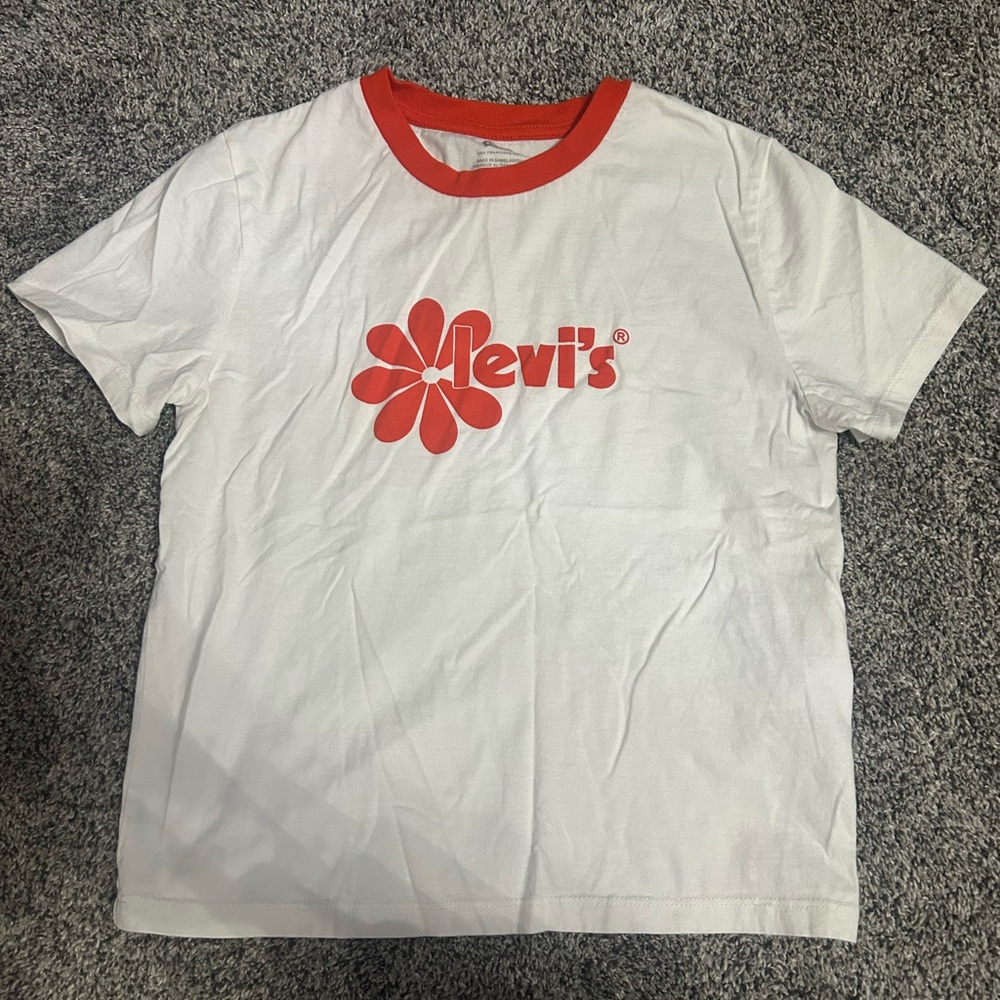 Levi's White and Red Retro Ringer Tee